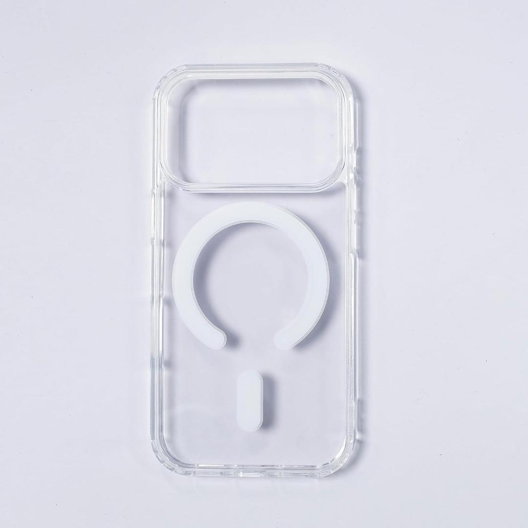 Clear Magnetic Phone Case Compatible with iPhone 17 Pro  Supports Magnetic Wireless Charging, Slim TPU Bumper + Acrylic Back, Shockproof Transparent Cover