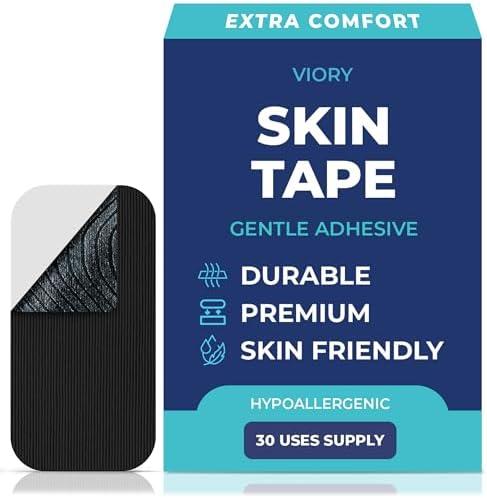 VIORY Skin Tape (30 Pack) - Pain Free Removal, Hypoallergenic, Latex Free & Gentle - Skin Friendly Adhesive Cotton Tape, Set of 20