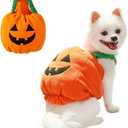 ANIAC Dog Pumpkin Costume Halloween Cat Pumpkin Outfit Funny Puppy Clothes for Small Dogs Pet Party Cosplay Accessories (Orange Clohes, Medium)
