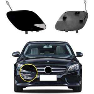 Car Front Bumper Tow Hook Cover Compatible With Sports Mercedes Benz C-Class W205 C300 C43AMG 2015 2016 2017 2018 [Only applicable to sports models]Trailer Cover Cap A2058850724 Towing Eye Cap Black