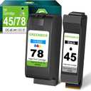 GREENBOX Remanufactured 45 78 High-Yield Ink Cartridge Replacement for HP 45 78 51645 51645A C6578AN C6578DN for Color Copier 180 Deskjet 1100C 1220C 6122 930C 970C 990C Printer (1 Black 1 Tri-Color)