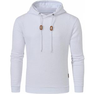 YuKaiChen Men's Casual Pullover Hoodies Long Sleeve Hooded Sweatshirts (White, XXL)