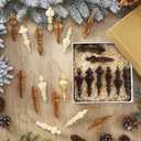 24 Pcs Christmas Paper Honeycomb Ornament 3.9 Inch Neutral Finial Glitter Honeycomb Hanging Decor 3D Colorful Finial Decoration for Xmas Tree Decoration Holiday Party Decor(Boho Color)