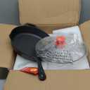 NutriChef 12-Inch Cast Iron Skillet w/Lid - Pre-Seasoned, Oven Safe, Nonstick, Cool-Touch Silicone Handle, For All Cooktops - NCCI12 (Black)