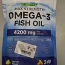 Omega 3 Fish Oil 4200mg per Serving (3 Softgels) - 2290mg Total Omega 3 (1200mg EPA & 900mg DHA) - 240 Softgels, 80-Day Supply - Wild Caught Burpless Lemon Flavor Dietary Supplement, Exp 05/17/2029