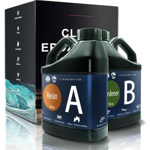 Epoxy Resin 72OZ, Upgraded Crystal Clear Resin Epoxy Food Safe, Self Leveling & Bubble Free Epoxy Resin with Anti-Yellowing for Coating, Casting, Molds, Jewelry Making, DIY