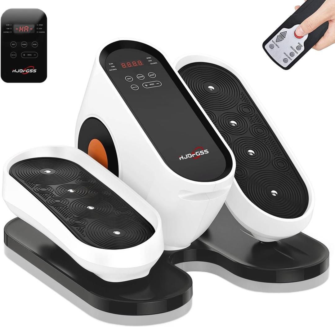HJDFGSS Under Desk Elliptical Machine, Electric Leg Exerciser While Sitting for Seniors with Remote Control, Quiet Portable Seated Pedal Exerciser, Auto & Manual Mode, 10 Speeds for Home Office
