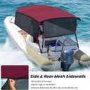 KAKIT Bimini Tops with 3 Mesh Sides (4 Bow 8'L x 54" H x 73"-78" W,Red)