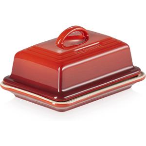 Le Creuset Stoneware European Butter Dish, Cerise