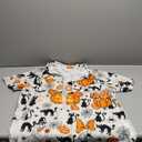 Womens Halloween Hawaiian Shirt Cute Pumpkin Spooky Castle Graphic Tee Magical Halloween Short Sleeve Button Up Tops XL