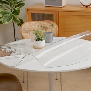 Eralove Round Clear PVC Tablecloths Waterproof Round Table Protector Anti-Hot Table Mat, Thickness 2mm Transparent Tablecloths, 2.0mm 45.8 cm