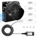 1PCS Air Blower for Inflatables 12V 1.2A Replacement Waterproof Inflatable Fan with 4 LED Lights and 12V 1.5A Adapter for 6/7/8/9/10/12FT Halloween Thanksgiving Christmas Inflatables Decorations