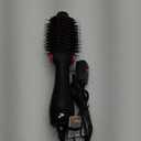 Hair Dryer Brush Blow Dryer in One, Upgraded 4 in 1 Hair Dryer and Styler Volumizer with Negative Ion Anti-frizz Ceramic Titanium Barrel Hot Air Hair Straightener Brush (Black/Pink)