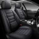 MINGBRON Seat Covers, Car Seat Covers Front Seats, Car Seat Cover, Car Seat Protector Waterproof, Car Seat Cushion Nappa Leather, Black Seat Covers Carseat Cover Universal Fit for Most Cars