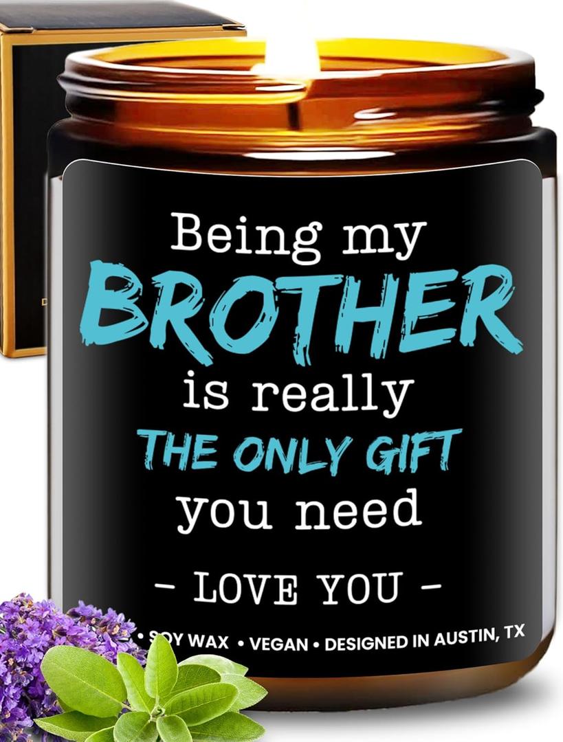 Being My Brother is the Only Gift You Need Candle, Funny Brother Gifts from Sister, Funny Birthday Gifts for Him, Adult Brother Birthday Presents from Sister Unique, Ideal Present for Christmas