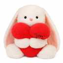 UNIMV Love Bunny Plush with Holding Red Heart 10 inch Cute Rabbit Stuffed Animal Ultra-Soft Stuffed Animal for Valentine's Day Gifts, Cuddling & Romantic Decor (Rabbit)