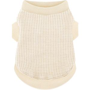 Cozy and Functional Dog Shirts for Small Puppies: Stretchable Beige Attire with Easy-On Design, Ideal for Chihuahuas and Yorkies - Enhance Comfort and Playfulness on Chill Days XX-Small (XXS-(0.3~0.8lb) | Chest(~9.5"))