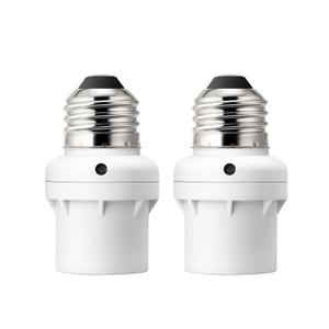 DEWENWILS Light Sensor Socket, E26/E27 Socket Adapter, Automatic Dusk to Dawn Sensor Socket for Porch/Wall Light Fixtures, Compatible with Incandescent/CFL/LED/Halogen, 2 Pack, White, ETL Listed