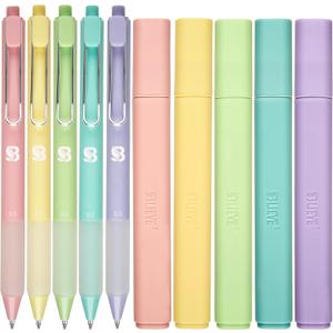 BLIEVE - Aesthetic Highlighters and Gel Pens With Soft Ink and Chisel Tip, Bible Highlighters and Pens No Bleed, Dry Fast Easy to Hold, for Bible Journaling Planner School Supplies (CANDY)
