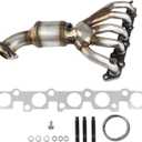 KAC Front Catalytic Converter Industrial Grade Stainless Steel w/Exhaust Manifold & Gasket Kit for 2004-2006 Colorado 3.5L, 2004-2006 Canyon 3.5L,2006 H3 3.5L Replace # 16481, 3011026, 19214 1Pc
