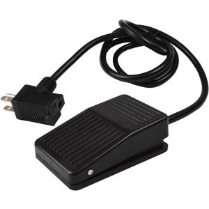 Foot Switch, Foot Operated Pedal Controller Power Switch Woodworking Machine Control, 5-ft Cable with Piggyback Plug, Deadman Style (Black)