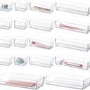 STORi SimpleSort 18-Piece Stackable Clear Drawer Organizer Set | Multi-size Trays | Makeup Vanity Storage Bins and Office Desk Drawer Dividers | Made in USA