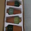 Terracotta Self Watering Planter Insert - Set of 4 Clay Ollas with Slim Bottom for Easy Soil Insertion, Glazed Top, Plant Watering Globes for Indoor & Outdoor