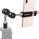 AUSCAMOTEK Aluminum Phone Mount with 1/4 Inch Screw for Tripods  360 Adjustable Arm, Fits 2 to 3.6 Inch Phones, Vertical or Horizontal Shooting for Hunting, Shooting, Filming, and Outdoor Use