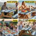 Picnic Table Cover with Bench Covers Waterproof Elastic Rectangle Furniture Fitted Tablecloth Table Cloth Glamping Camp Camper Camping Essentials Outdoor Road Trip Rv Car Travel Vacation Canping Gear