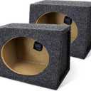 QPower 2-Pack 6x9 Inch Speaker Box Enclosures, Angled Style, Black - Car Stereo and Sound System Accessories - Portable Audio Equipment for Vehicles