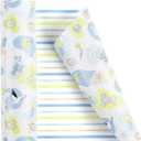 WRAPAHOLIC 30 Inch Reversible Wrapping Paper - 24 inch X 65.6 feet Jumbo Roll Baby Boy Design, Perfect for Kids Birthday, Party, Holiday, Baby Shower Packing, 24 x 787 Inch