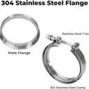 4'' S400 S480 Exhaust V-Band Flange Clamp Kit with Stainless Steel Reducer, Fit for S400SXE S475 S463 S467 SX-E SX T4 Housing
