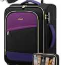 LOVEVOOK 4 Pcs Carry On Luggage 22x14x9 Airline Approved, 20 Inch Carry On Suitcases with Wheels, Softside Rolling Suitcase for Women Men, with TSA Lock Weekender Travel Luggage