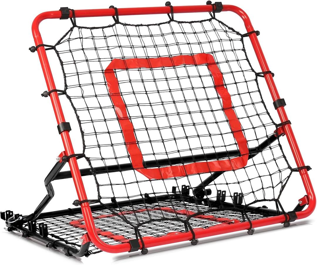 Storgem Baseball Softball Rebounder Net, Pitch Back Rebound Net,Soccer Rebound Net, Fielding Rebounder,Double Sided Adjustable Multi-Sports Pitching Rebound Net for Throwing Practice