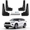 No Drill Mud Flaps for Toyota Highlander 2022-2026, Heavy Duty Front & Rear All-Weather Splash Guards, OEM Style Mud Guards Set for LE/XLE/XSE/Limited/Platinum/Hybrid Models, Not fit Grand Highlander