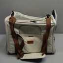 Morpilot Cat Carrier - Soft Sided Cat Carrier Large for Big Medium Cats and Puppy up to 18lbs, Pet Carrier with Safety Zippers, Foldable , Airline Approved Large Dog Carrier - Beige