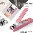 2 x 6-Piece Nail Clipper Set with Nail File, Tweezers and ingrown toenail Removal kit Travel Nail kit for Men and Women (Moon Pink)