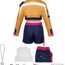 Women Clothes Costume Jacket Outfit Suit with Accessories Full Adult Halloween (XX-Large, Rui-purple)
