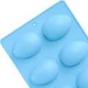 2 x 3Pcs 8-Cavity Easter Silicone Egg Molds, Egg Shaped Cake Pop Mold, Baking Supplies for Making Chocolate Jello Candy Dessert Muffin Mousse Pastry (Blue)