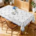 Coastal Seashell Tablecloth Waterproof, Summer Nautical Ocean Starfish Rectangle Table Cloth, Washable Table Cover for Kitchen Dining Party Decor (6084 Inch)