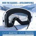 suoso Ski Goggles Frameless for Men: Women Magnetic Lens UV400 Protection OTG Anti-Fog Snowboard Goggles