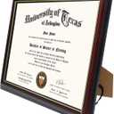 GraduationMall 8.5x11 Certificate Diploma Frame,Solid Wood & UV Protection Acrylic,Cherry Finish with Gold Trim