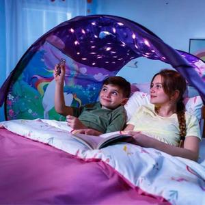 Magic Playhouse Tents Fantasy Fun for Kids,Foldable Play Tents, Pop up Indoor Bed Tents,Magic Playhouse Princess Secret Castle,Birthday for Girls (Horse with Remote Light)