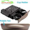 Upgraded Dashboard Cup Holder Compatible with 1999-2004 F250 F350 F450 F550 Super Duty, 2000-2004 Excursion, Heavy Duty Console Cup Holder Pebble Tan, YC3Z2513560CAB