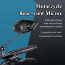 ASUBHA 2PCS Motorcycle Mirrors, Motorcycle Mirrors for Handlebar, Convex Handlebar Rear View Side Mirror with M8 M10 Bolt, Wide Angle Rear View Mirror Car Accessories for Scooter ATV UTV Dirt Bike