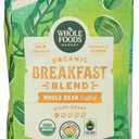 Whole Foods Market, Organic Breakfast Blend Whole Bean Coffee, Light Roast, Milk Chocolate, Caramel & Citrus, 12 Ounce