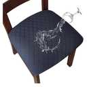 Genina Waterproof Seat Covers for Dining Room Chairs Covers Dining Chair Cover Kitchen Chair Covers (Navy Blue, 4 Pcs)