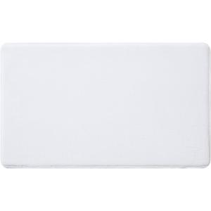 Clouds Premium Bath Rug - Ultra-Soft Flannel & Memory Foam Bath Mat, Non-Slip Backing for Bathroom Safety, Absorbent Floor Mat - 21 x 34 Inches (White)