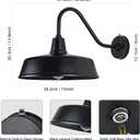 15" Barn Lights Outdoor Gooseneck Lighting, Dusk to Dawn Black Exterior Barn Lights for House, Farmhouse Wall Lighting Fixtures with Sensor for Porch Garage (2, 15" Diameter)