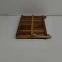 Utoplike Teak Dish Drainer Rack Collapsible 2 Tier Dish Rack Dish Drying Rack Foldable Plate Organizer Holder for Kitchen Compact